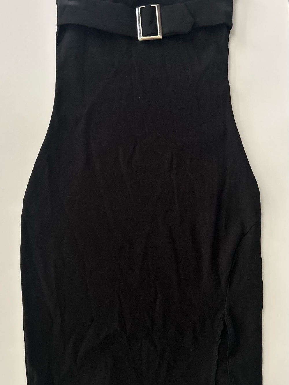 Black Strapless Bodycon Top with Interior Tag